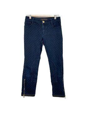 Louis Vuitton Jeans Navy Black Gold Monogram Pattern Three Quarter Length 11 36